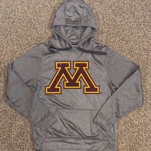 Minnesota Gophers J. America Gray Hoodie with Maroon and Gold Logo Size Small